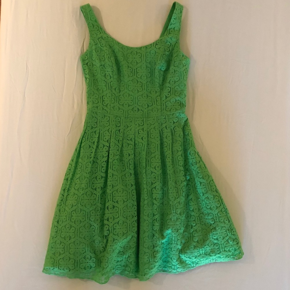 Lilly Pulitzer Posey Dress Green Daisy Lane Lace